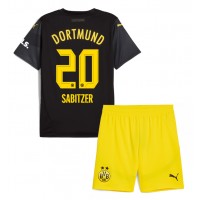 Borussia Dortmund Marcel Sabitzer #20 Fußballbekleidung Auswärtstrikot Kinder 2024-25 Kurzarm (+ kurze hosen)